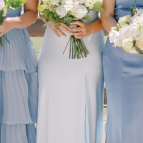 Jonathan Simkhai Finley Gown In Salt Water Size 2 - Picture 3 of 16